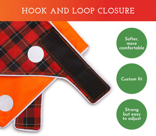 Spot the Dog Reflective Bandana - Reversible Orange/Red Plaid