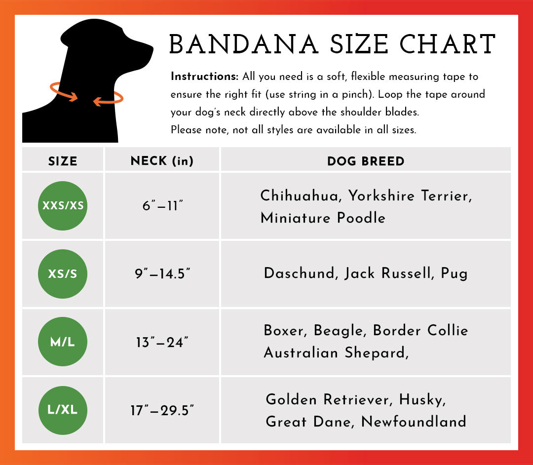 Spot the Dog Reflective Bandana - Reversible Orange/Yellow